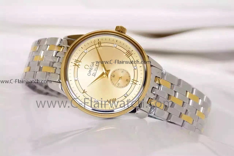 Omega De Ville Two Tone Diamond Markers Replica Watch